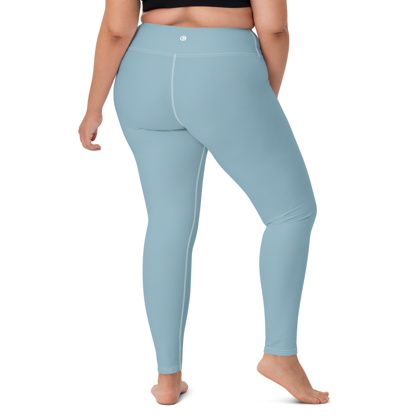 Michigan Upper Peninsula Yoga Leggings (w/ UP Outline) | Opal Blue