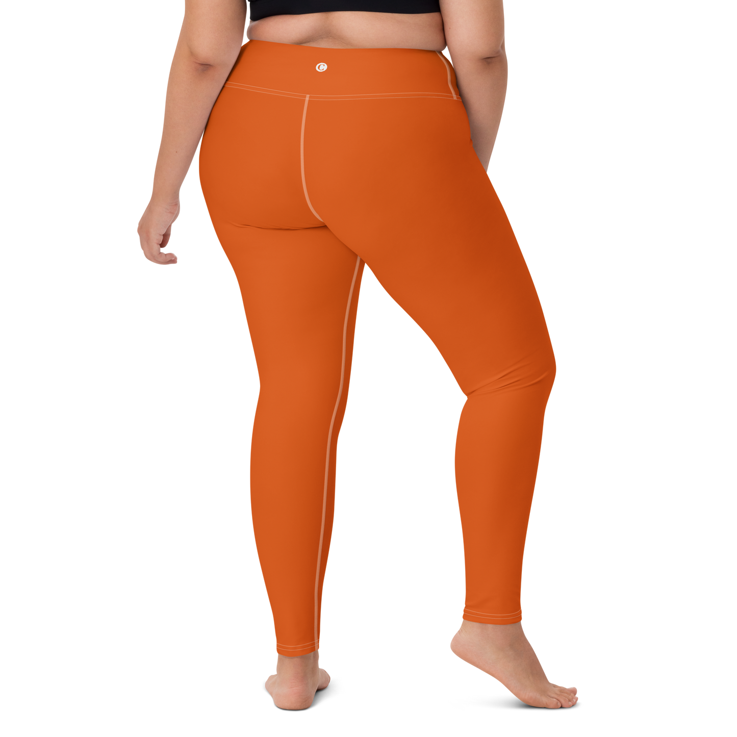 Michigan Upper Peninsula Yoga Leggings (w/ UP Outline) | Maple Leaf Orange