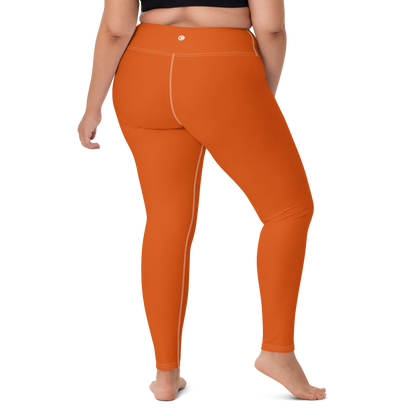 Michigan Upper Peninsula Yoga Leggings (w/ UP Outline) | Maple Leaf Orange