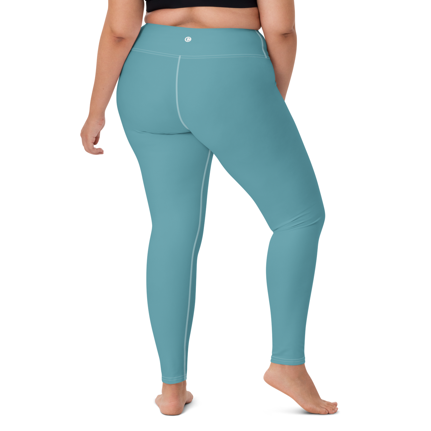 Michigan Upper Peninsula Yoga Leggings (w/ UP Outline) | Lake Huron Blue