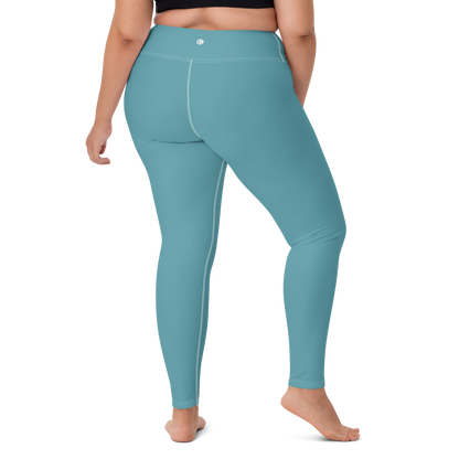 Michigan Upper Peninsula Yoga Leggings (w/ UP Outline) | Lake Huron Blue