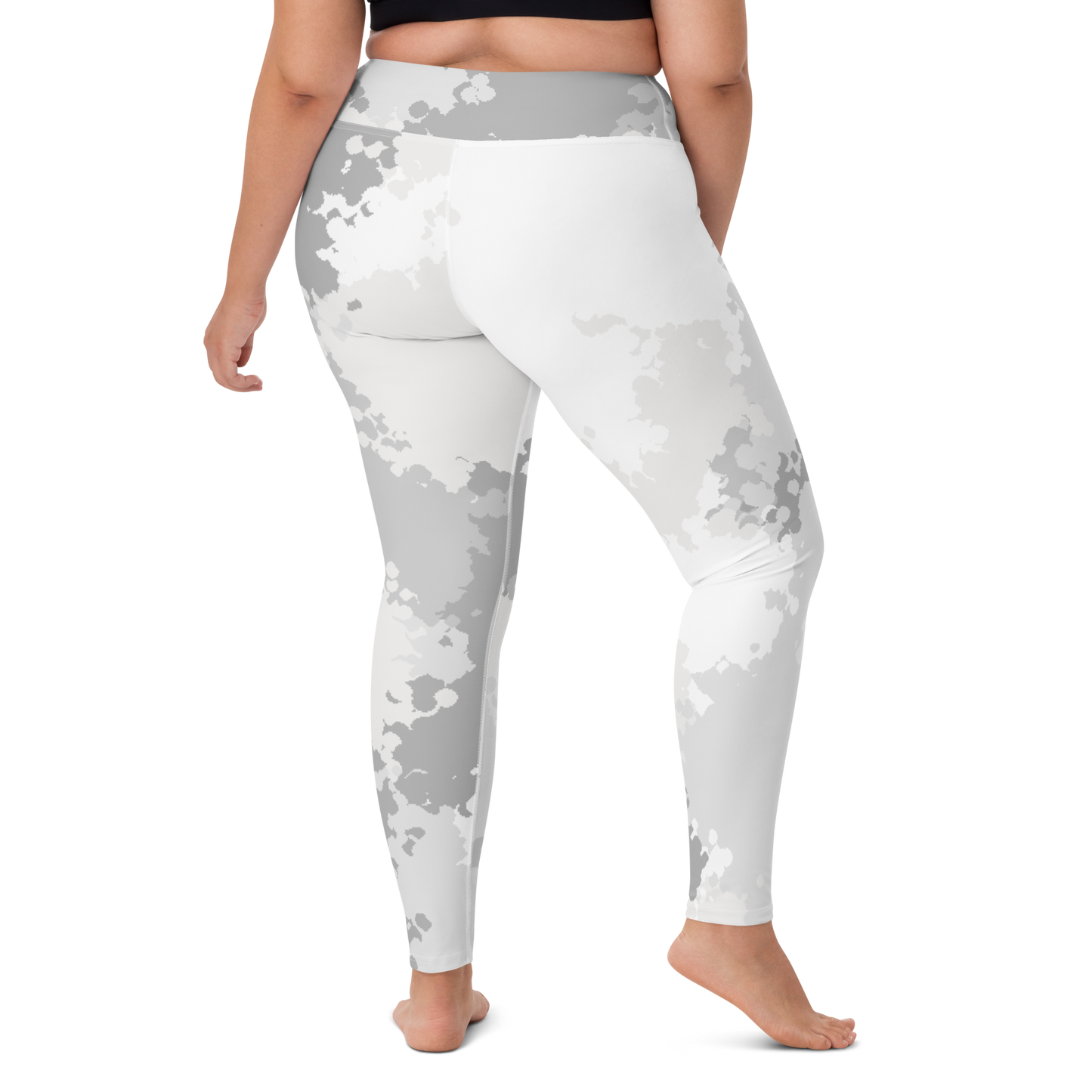 Michigan Upper Peninsula Yoga Leggings (w/ UP Outline) | Snow Camo