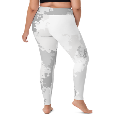 Michigan Upper Peninsula Yoga Leggings (w/ UP Outline) | Snow Camo