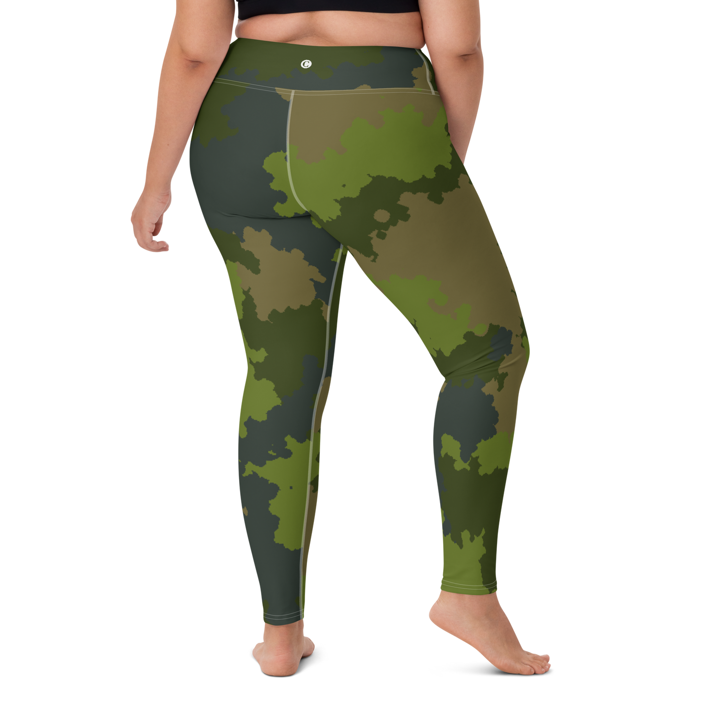 Michigan Upper Peninsula Yoga Leggings (w/ UP Outline) | Woodland Camo