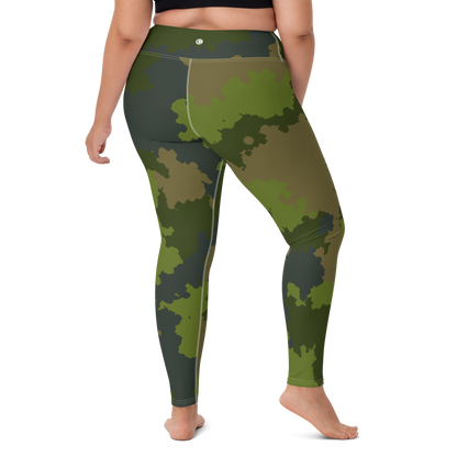 Michigan Upper Peninsula Yoga Leggings (w/ UP Outline) | Woodland Camo