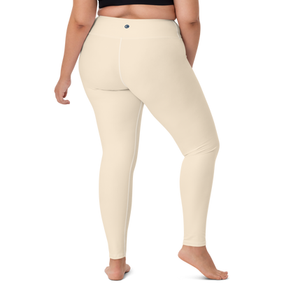 Michigan Upper Peninsula Yoga Leggings (w/ UP Outline) | Champagne White