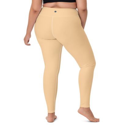 Michigan Upper Peninsula Yoga Leggings (w/ UP Outline) | Pale Apricot