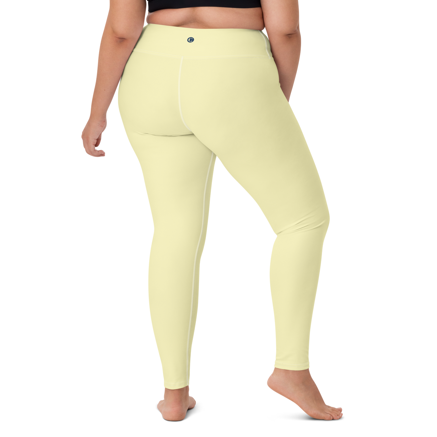 Michigan Upper Peninsula Yoga Leggings (w/ UP Outline) | Canary Yellow