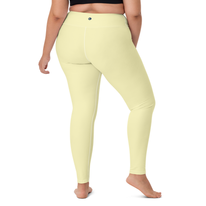 Michigan Upper Peninsula Yoga Leggings (w/ UP Outline) | Canary Yellow