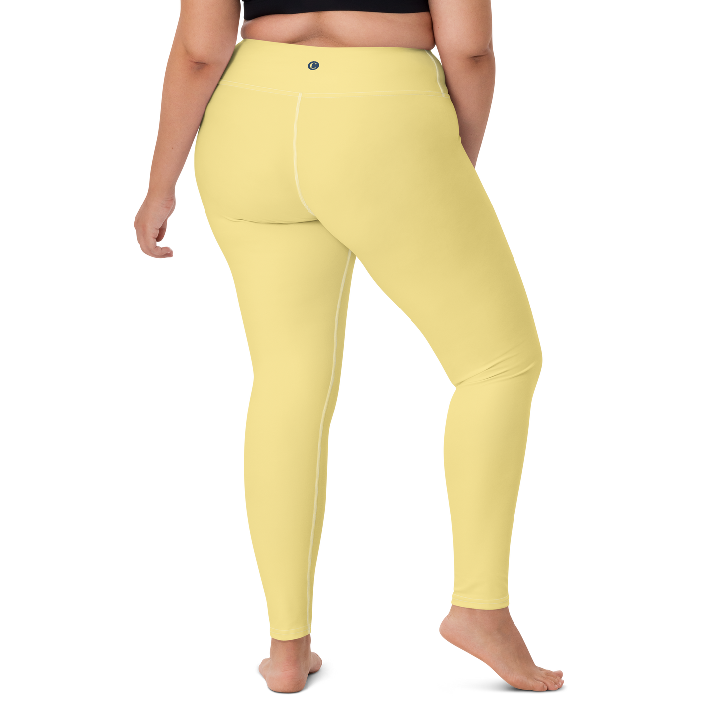 Michigan Upper Peninsula Yoga Leggings (w/ UP Outline) | Cherry Yellow