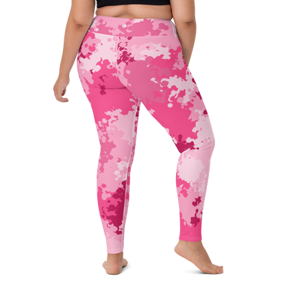 Michigan Upper Peninsula Yoga Leggings (w/ UP USA Flag) | Pink Camo