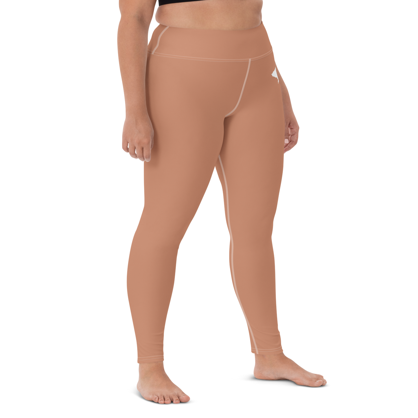 Michigan Upper Peninsula Yoga Leggings (w/ UP Outline) | Copper Color