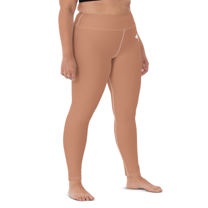 Michigan Upper Peninsula Yoga Leggings (w/ UP Outline) | Copper Color