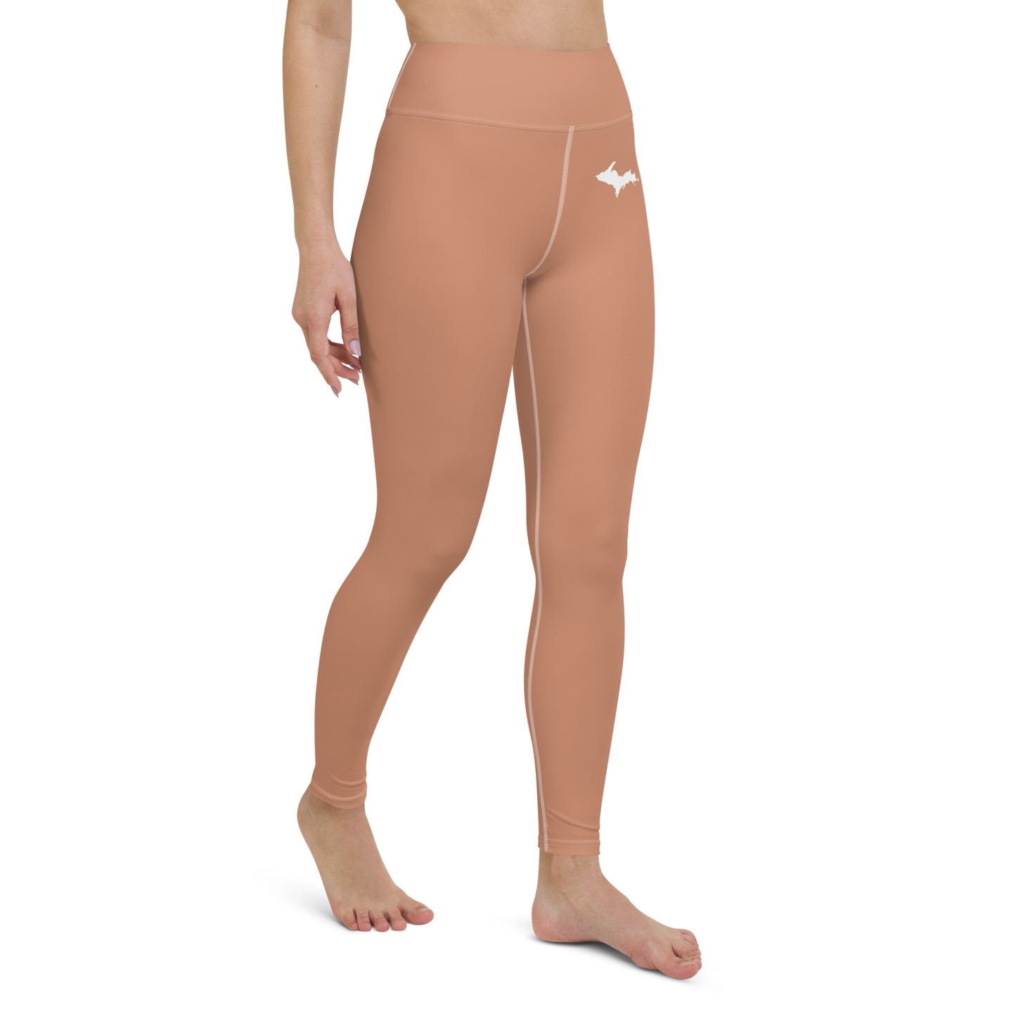 Michigan Upper Peninsula Yoga Leggings (w/ UP Outline) | Copper Color