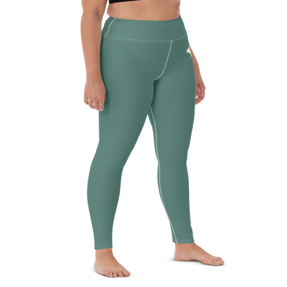 Michigan Upper Peninsula Yoga Leggings (w/ UP Outline) | Copper Green