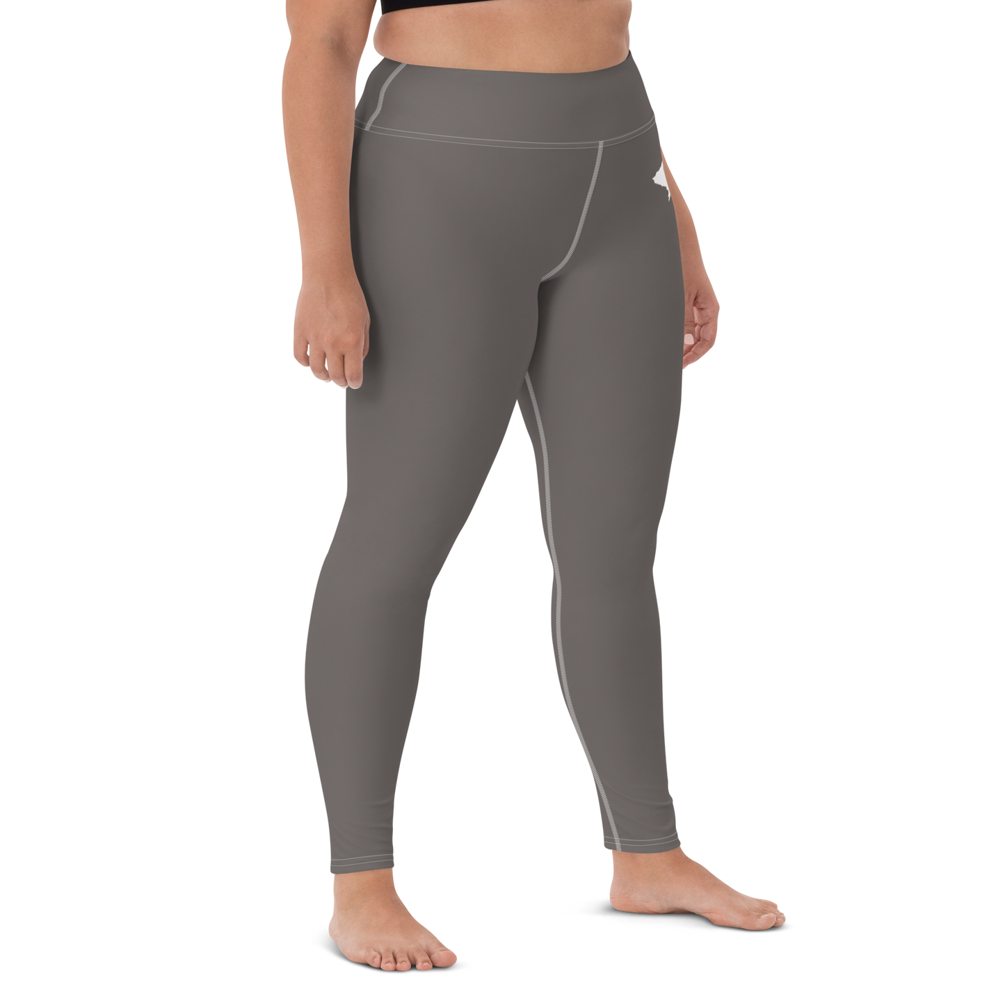 Michigan Upper Peninsula Yoga Leggings (w/ UP Outline) | Warren Tank Grey