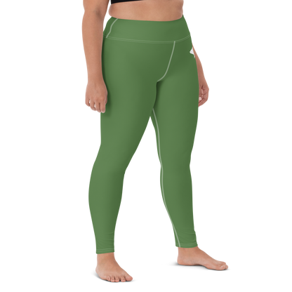 Michigan Upper Peninsula Yoga Leggings (w/ UP Outline) | Pine Green