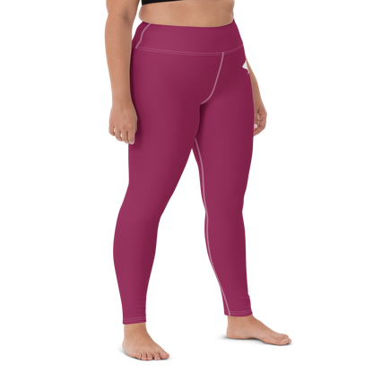 Michigan Upper Peninsula Yoga Leggings (w/ UP Outline) | Ruby Red