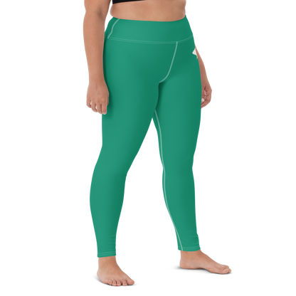 Michigan Upper Peninsula Yoga Leggings (w/ UP Outline) | Emerald Green