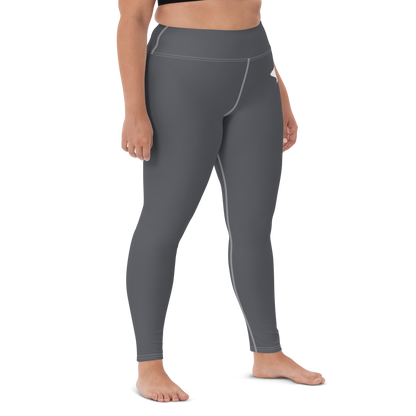 Michigan Upper Peninsula Yoga Leggings (w/ UP Outline) | Iron Ore Grey