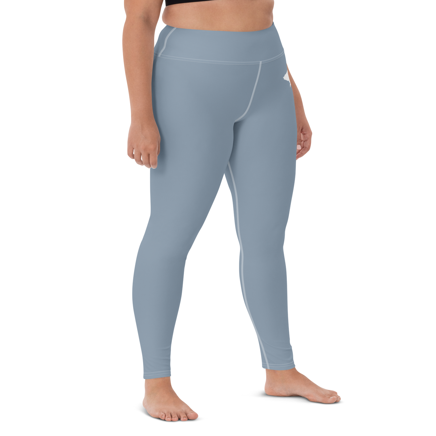 Michigan Upper Peninsula Yoga Leggings (w/ UP Outline) | B-24 Grey