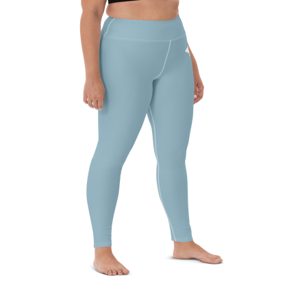 Michigan Upper Peninsula Yoga Leggings (w/ UP Outline) | Opal Blue