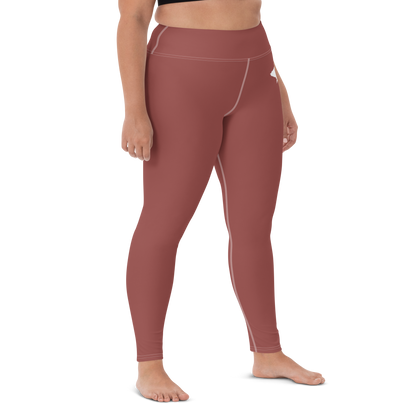 Michigan Upper Peninsula Yoga Leggings (w/ UP Outline) | Ore Dock Red