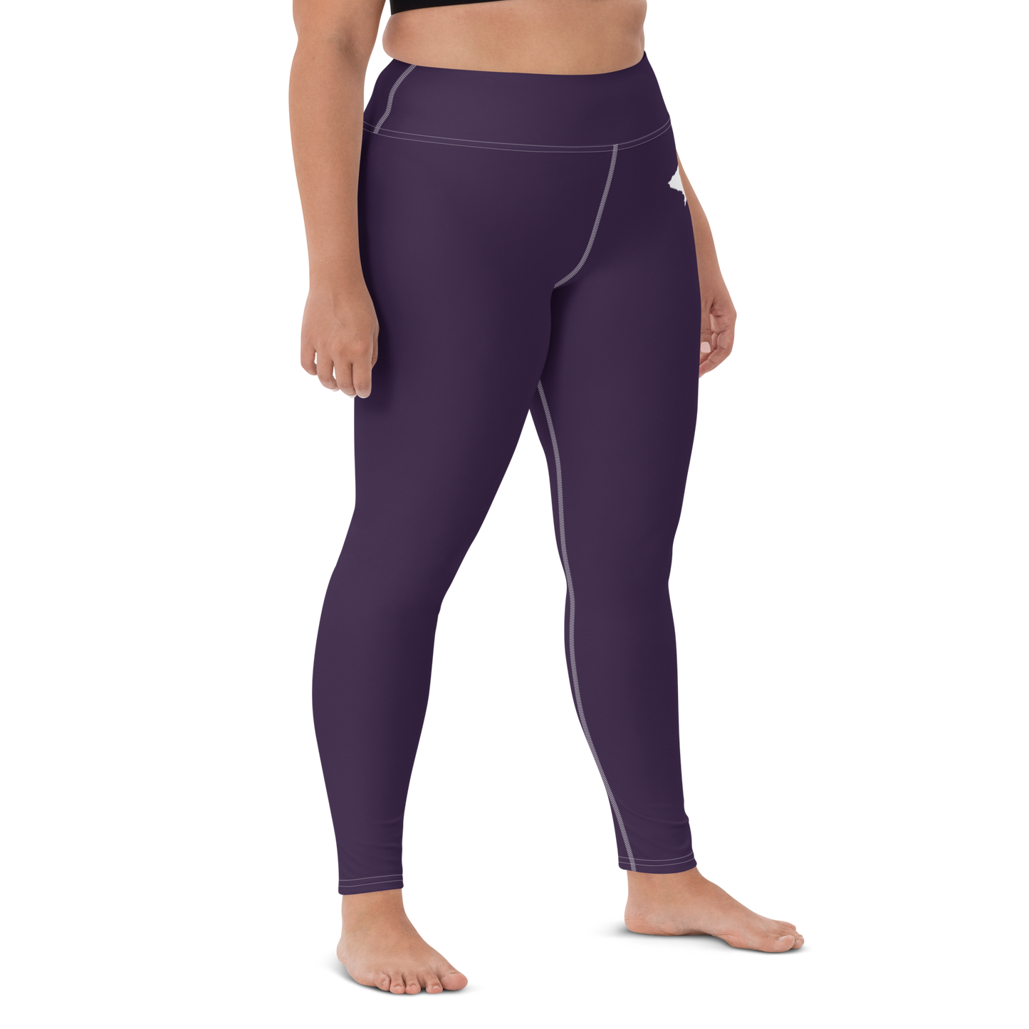 Michigan Upper Peninsula Yoga Leggings (w/ UP Outline) | Blackcurrant