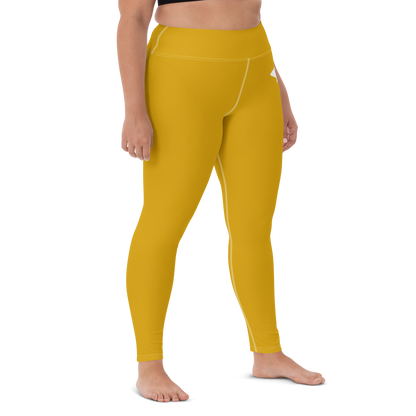 Michigan Upper Peninsula Yoga Leggings (w/ UP Outline) | Gold