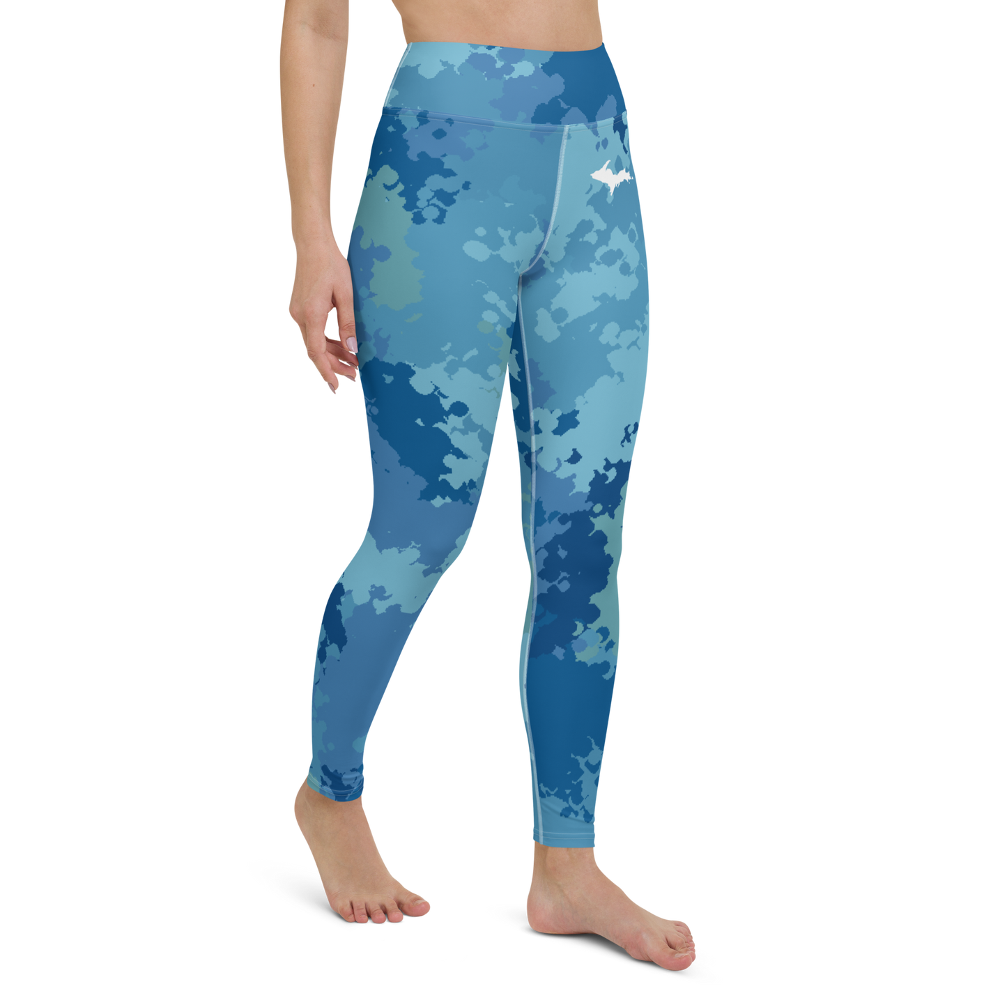 Michigan Upper Peninsula Yoga Leggings (w/ UP Outline) | Great Lakes Camo