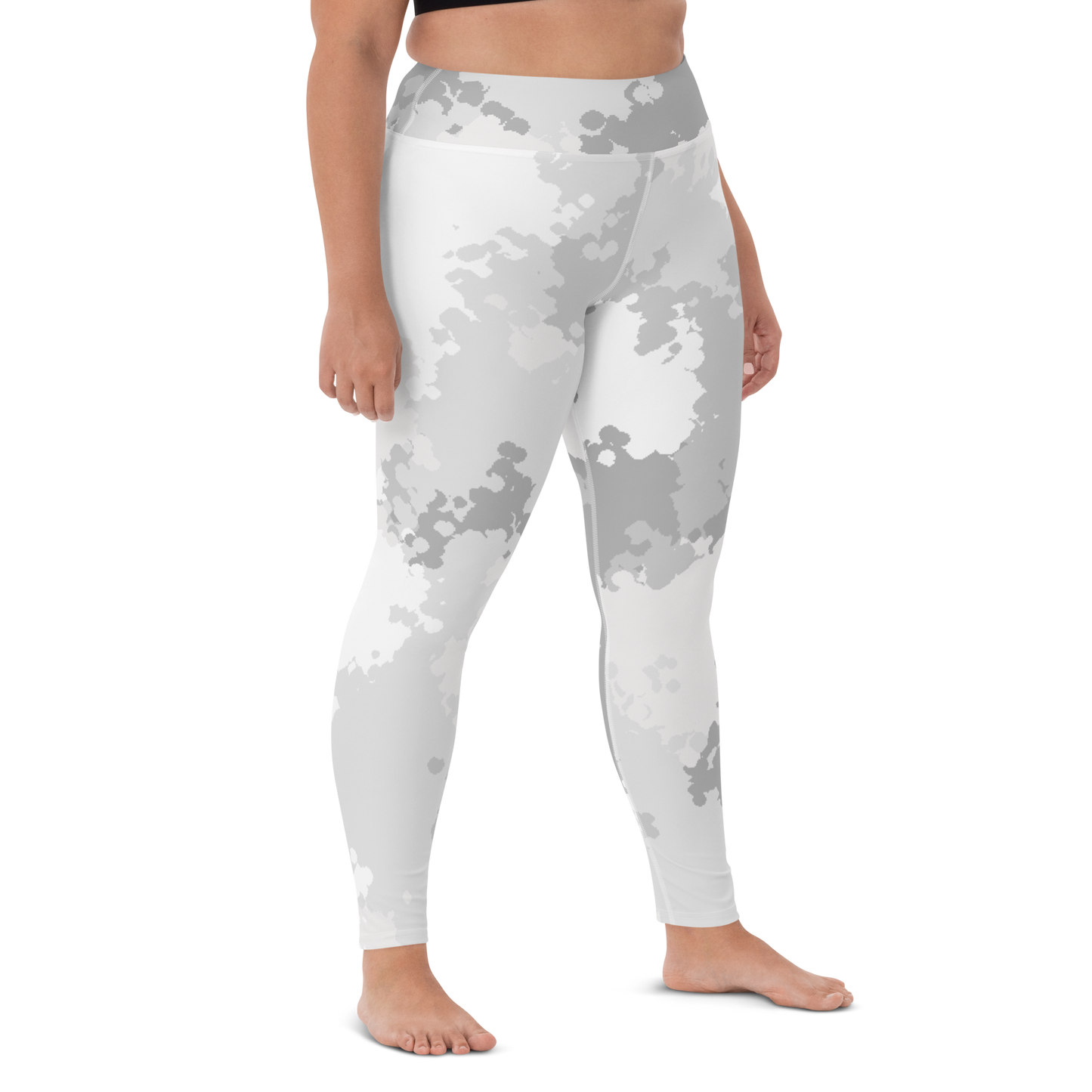 Michigan Upper Peninsula Yoga Leggings (w/ UP Outline) | Snow Camo