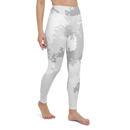 Michigan Upper Peninsula Yoga Leggings (w/ UP Outline) | Snow Camo