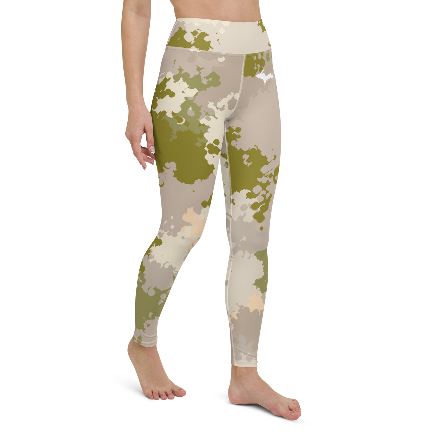 Michigan Upper Peninsula Yoga Leggings (w/ UP Outline) | Rosy Mound Camo