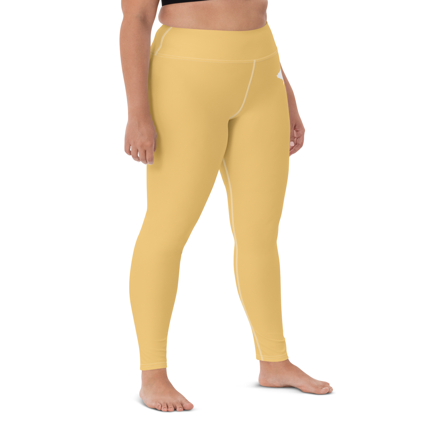 Michigan Upper Peninsula Yoga Leggings (w/ UP Outline) | Citrine