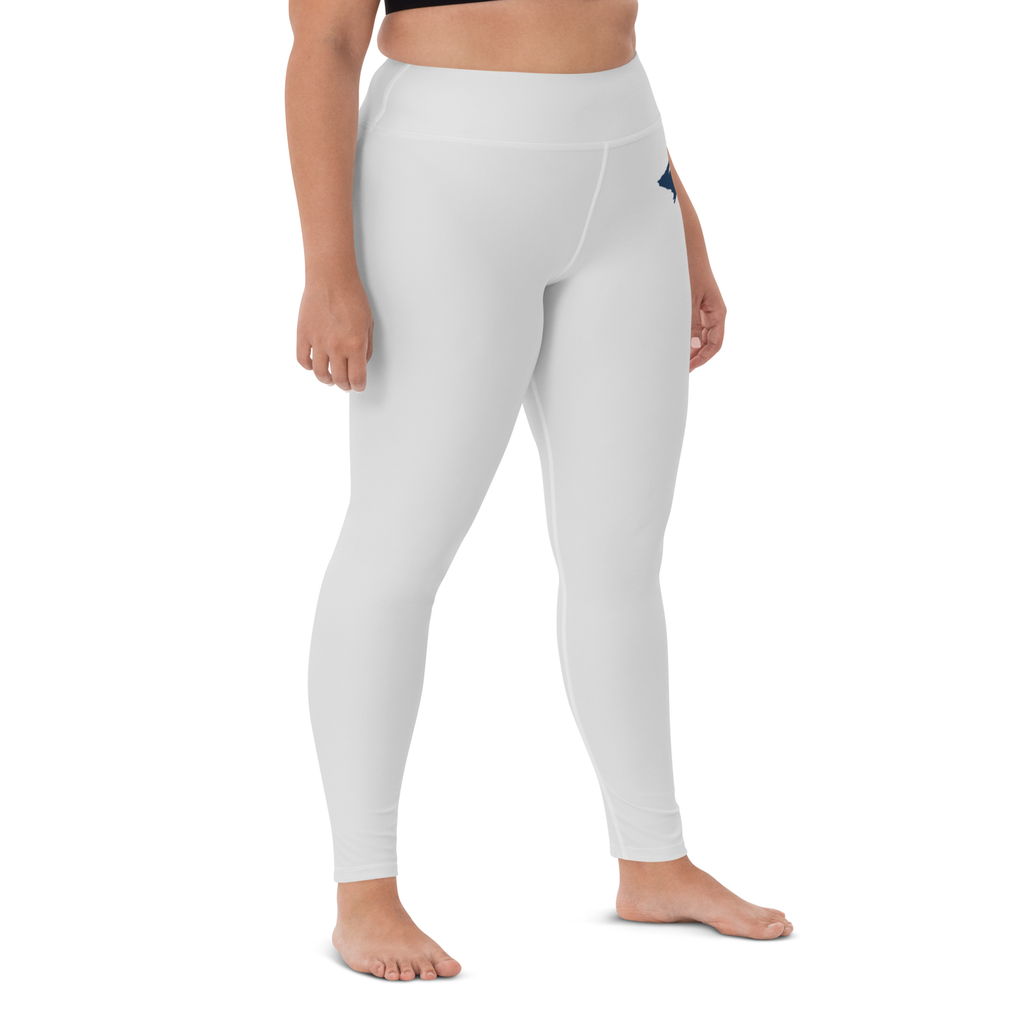 Michigan Upper Peninsula Yoga Leggings (w/ UP Outline) | Birch Bark White