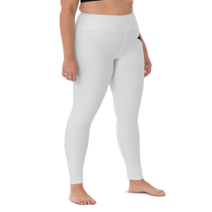 Michigan Upper Peninsula Yoga Leggings (w/ UP Outline) | Birch Bark White