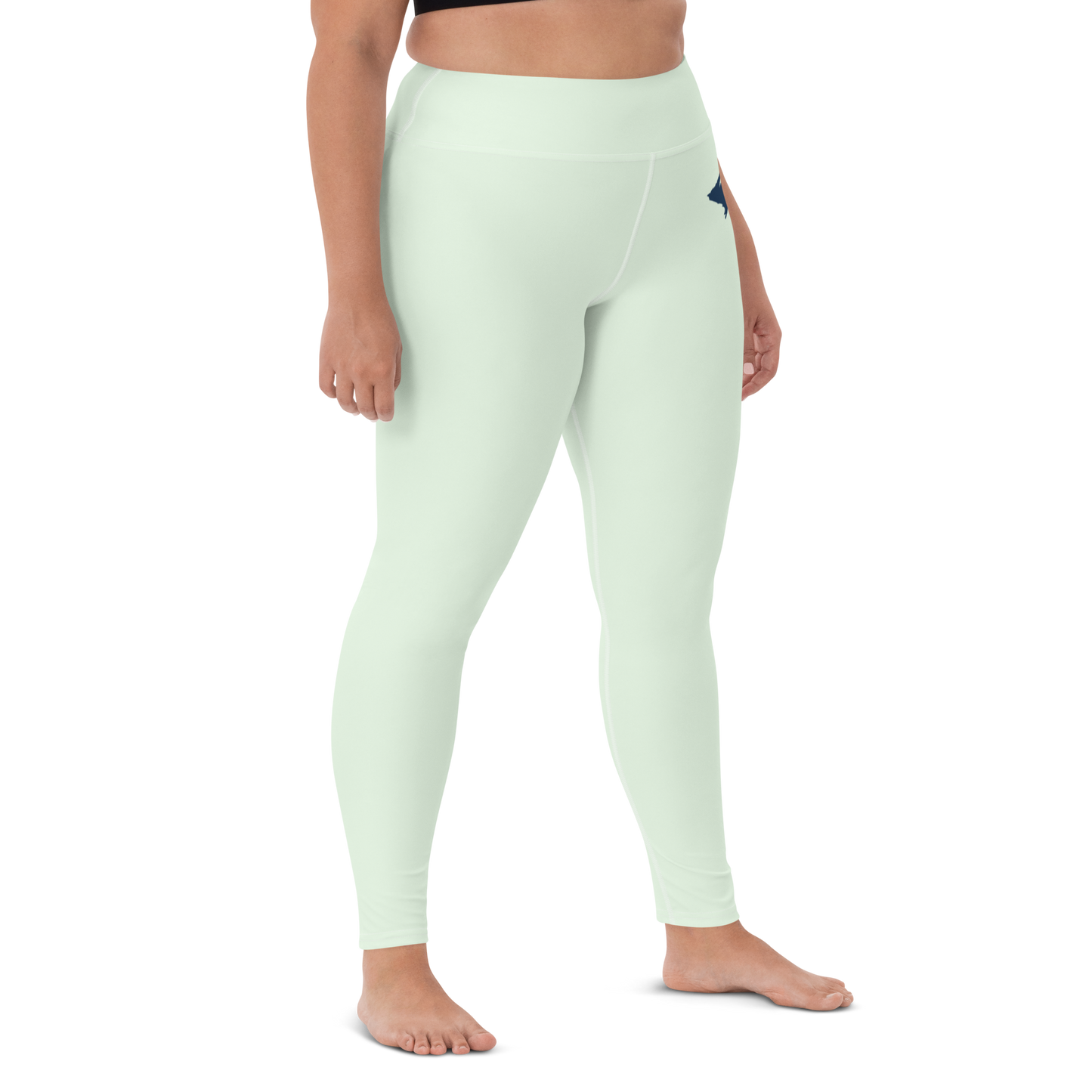 Michigan Upper Peninsula Yoga Leggings (w/ UP Outline) | Dew Green