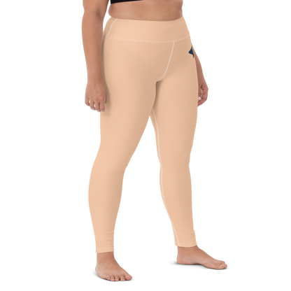 Michigan Upper Peninsula Yoga Leggings (w/ UP Outline) | Peach