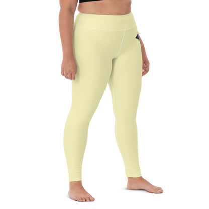 Michigan Upper Peninsula Yoga Leggings (w/ UP Outline) | Canary Yellow