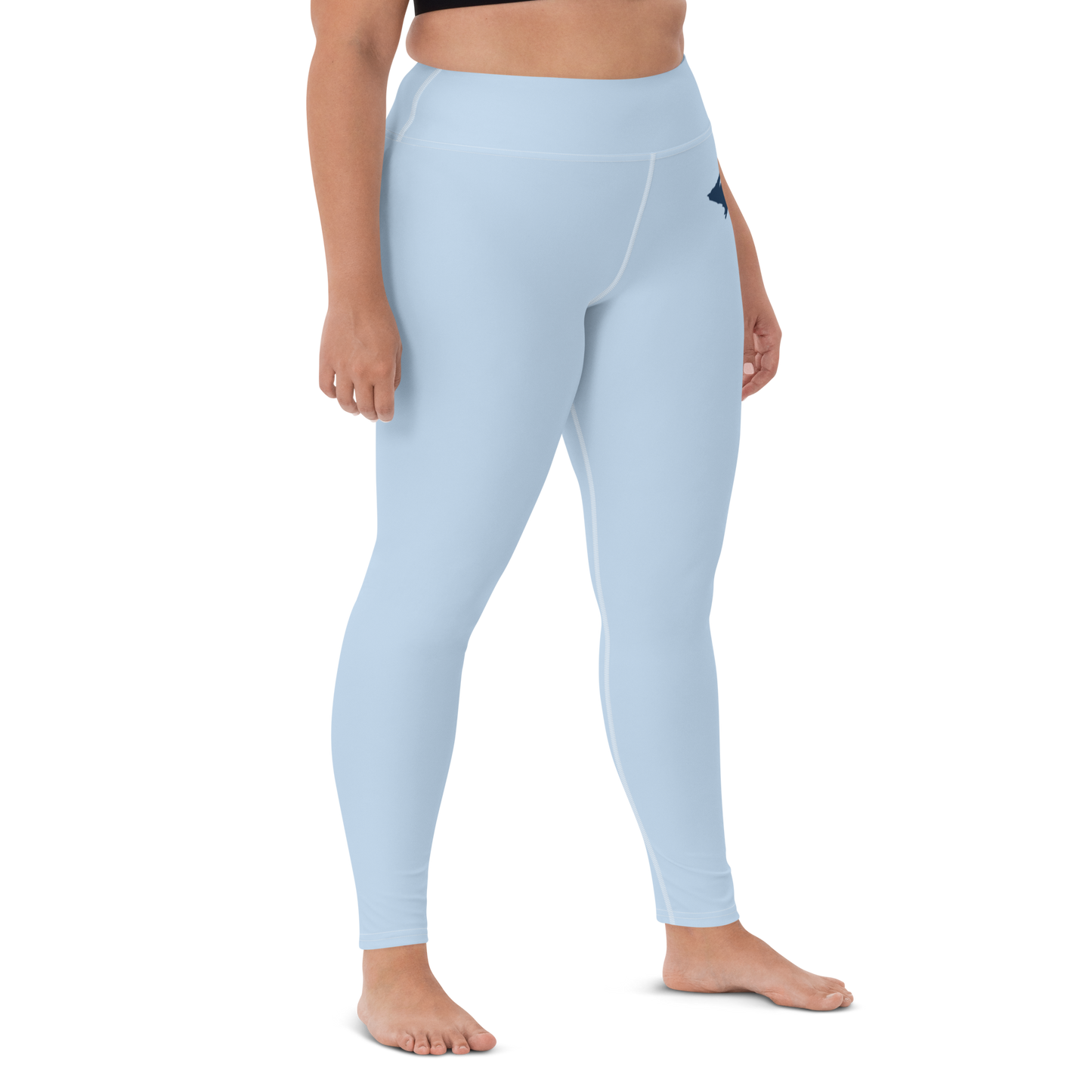 Michigan Upper Peninsula Yoga Leggings (w/ UP Outline) | Light Blue