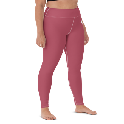 Michigan Upper Peninsula Yoga Leggings (w/ UP Outline) | Popstar Pink