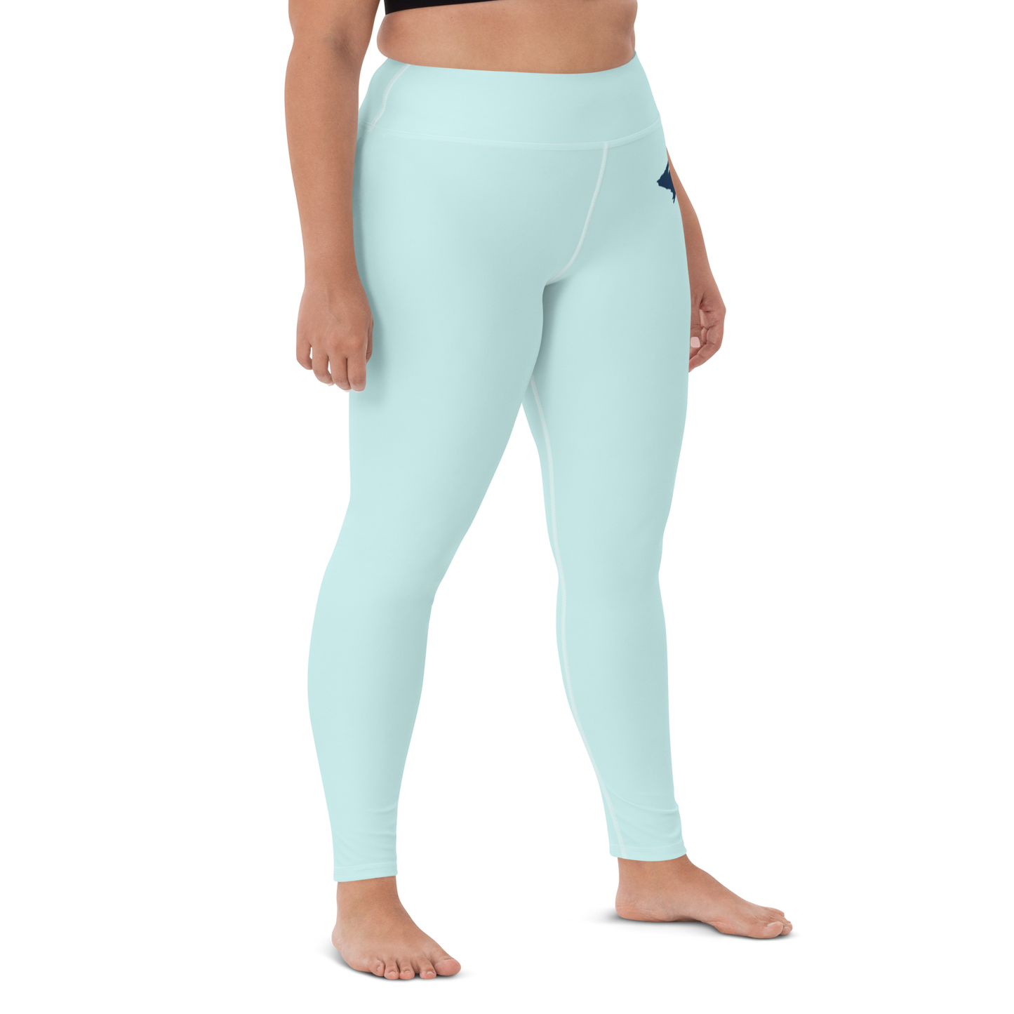 Michigan Upper Peninsula Yoga Leggings (w/ UP Outline) | Cyan