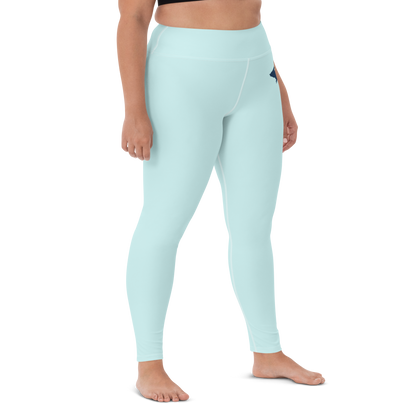 Michigan Upper Peninsula Yoga Leggings (w/ UP Outline) | Cyan