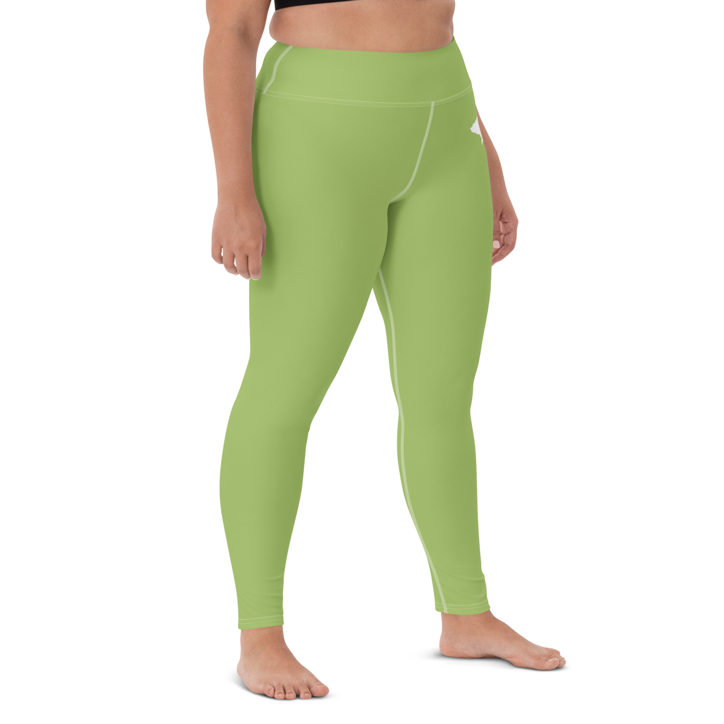 Michigan Upper Peninsula Yoga Leggings (w/ UP Outline) | Gooseberry Green