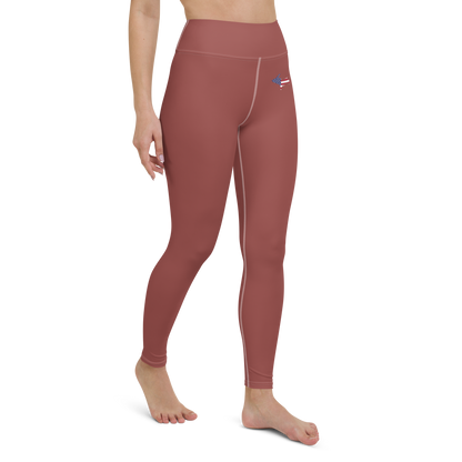 Michigan Upper Peninsula Yoga Leggings (w/ UP USA Flag) | Ore Dock Red