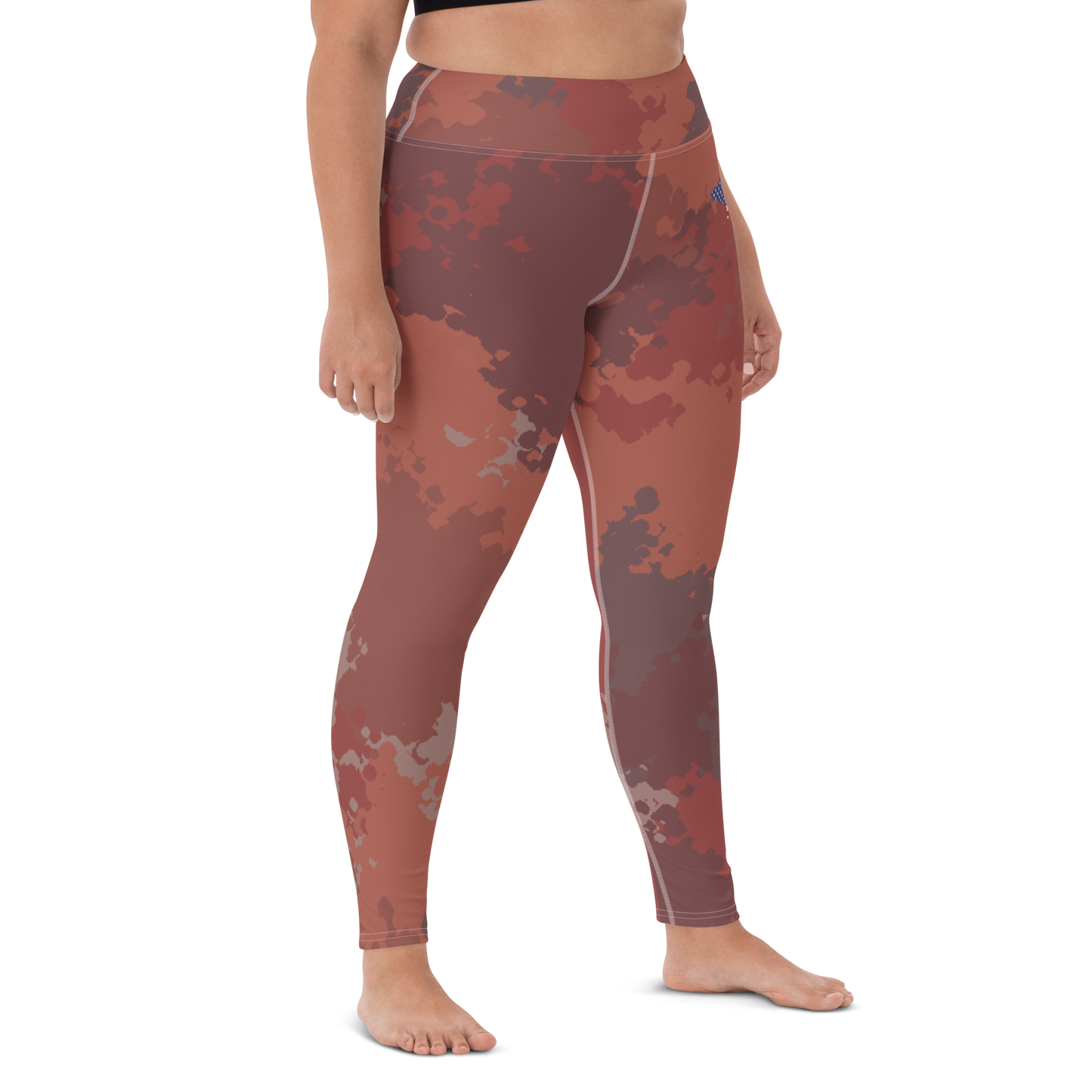 Michigan Upper Peninsula Yoga Leggings (w/ UP USA Flag) | Ore Dock Camo