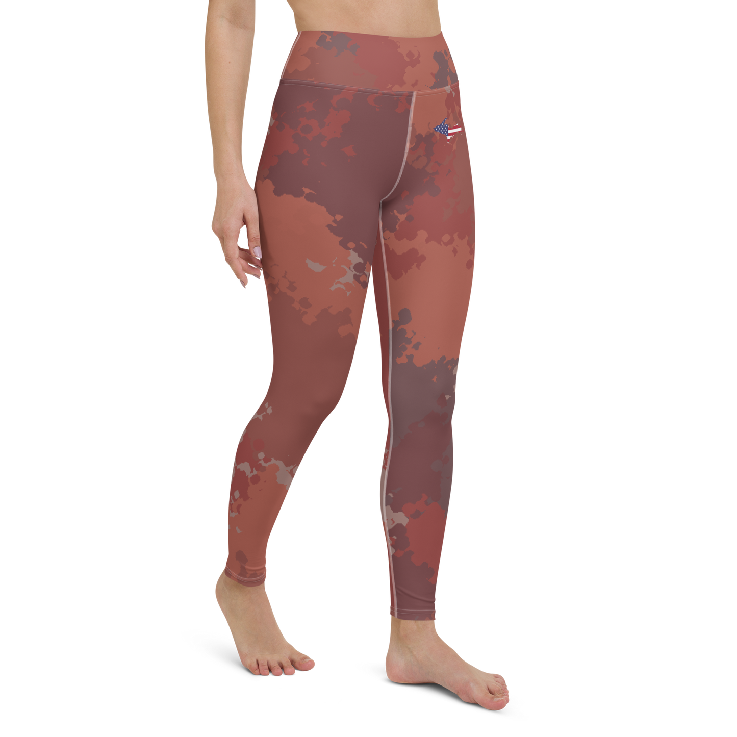 Michigan Upper Peninsula Yoga Leggings (w/ UP USA Flag) | Ore Dock Camo