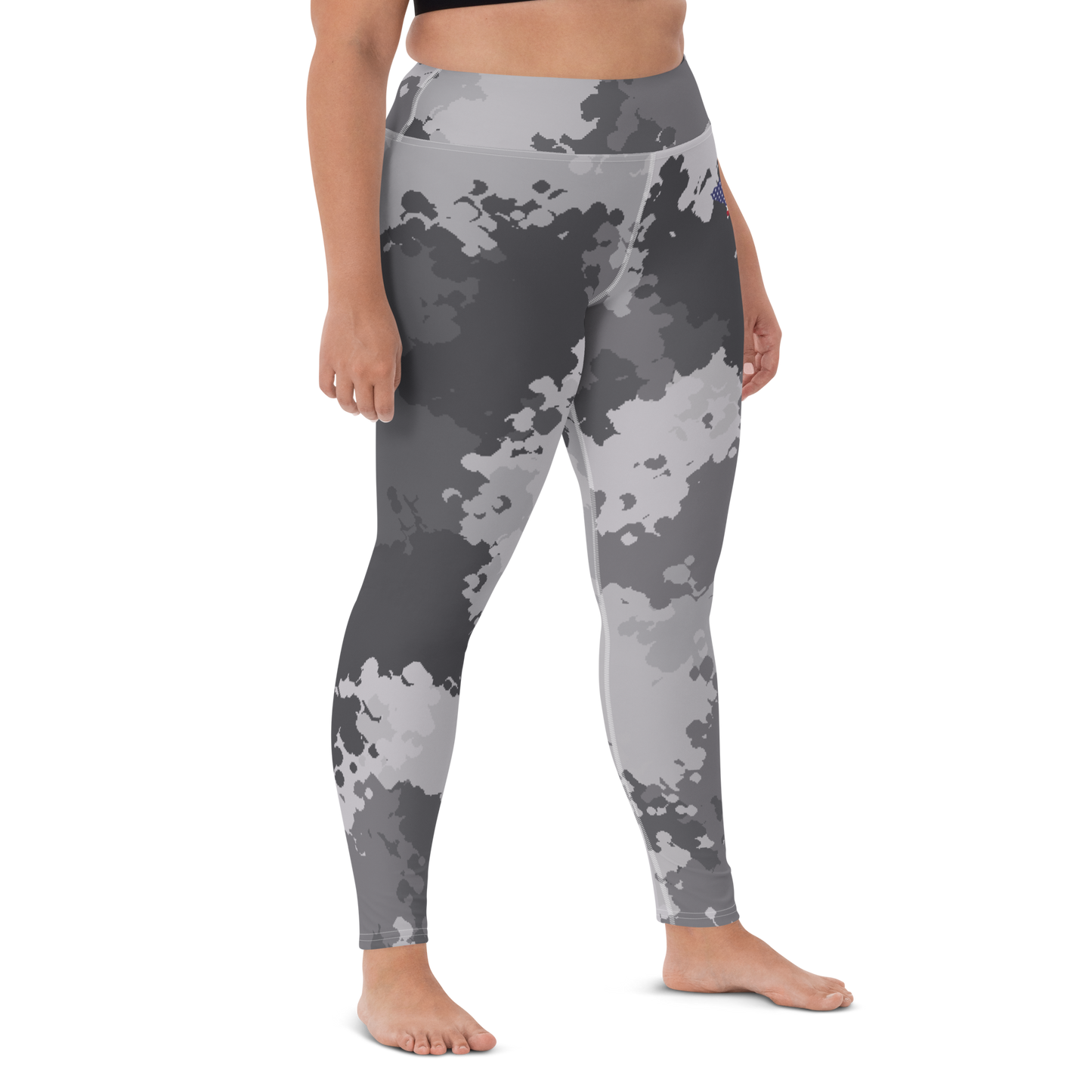 Michigan Upper Peninsula Yoga Leggings (w/ UP USA Flag) | Iron Ore Camo