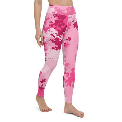 Michigan Upper Peninsula Yoga Leggings (w/ UP USA Flag) | Pink Camo