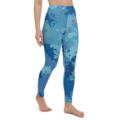 Michigan Upper Peninsula Yoga Leggings (w/ UP USA Flag) | Great Lakes Camo